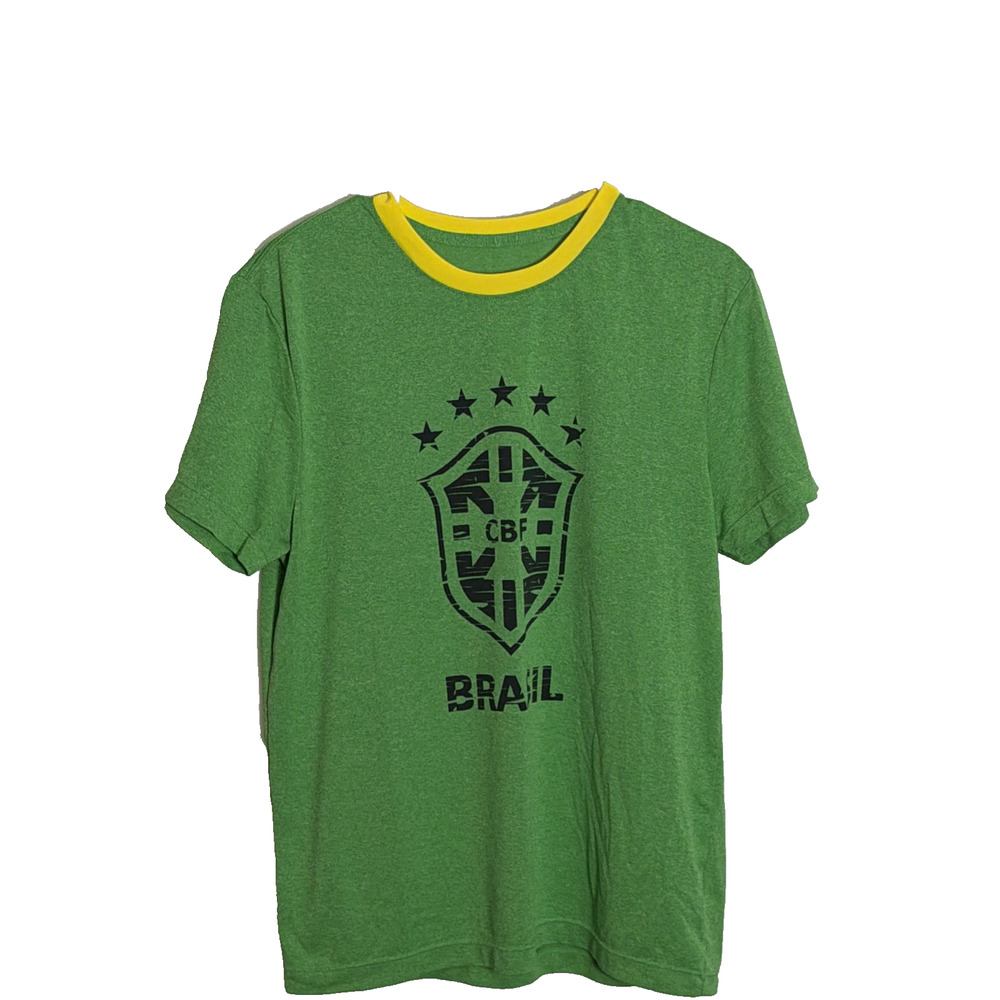 Brazil CBF Soccer Graphic Ringer T Shirt Size Medium